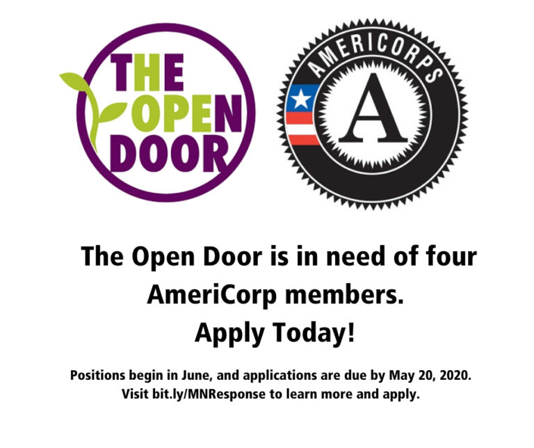 AmeriCorps Summer Opportunities with The Open Door Help Make an
